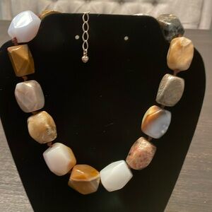 Jay King chunky earth tone agate statement necklace.